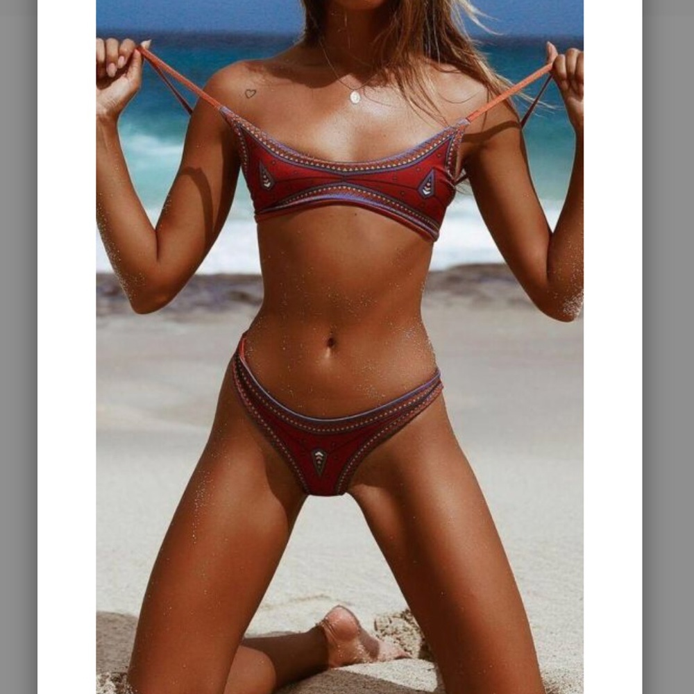 Red boho bikini - Picture 3 of 8